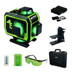 Laser 4 lignes 360° Vert Metrica 4D livré avec support mural - En coffret