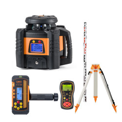 Niveau laser rotatif double pente Geofennel FL 155 H-G - cellule FR77 - trépied et mire