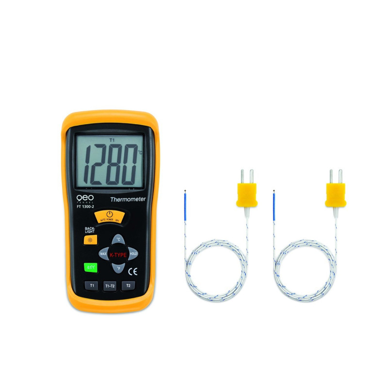 ?Thermomètre de type K à 2 canaux FT 1300-2