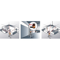 Niveau laser rotatif Geofgennel FL105 HA Junior - Pack trépied, mire et cellule d'engin FMR 600