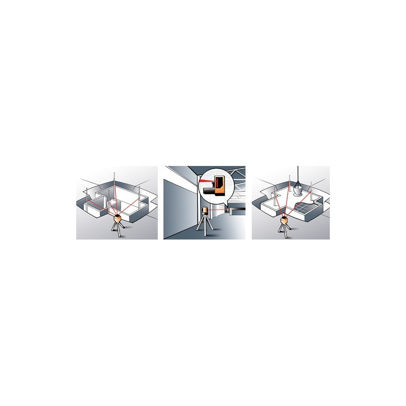 Niveau laser rotatif Geofgennel FL105 HA Junior - Pack trépied, mire et cellule d'engin FMR 600