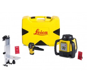 Niveau laser rotatif Leica Rugby 640 - pack piles alcalines, Rod Eye Basic, support mural