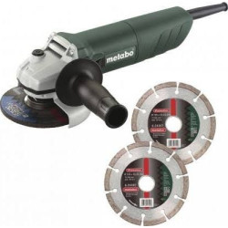 Meuleuse Metabo 125mm W820-125 + 2 disques diamant