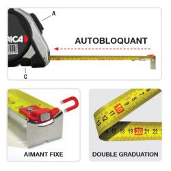 Ruban magnétique 5m x 25mm METRICA 08215