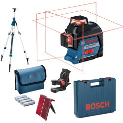 Laser GLL3-80 Bosch en coffret L-boxx + Trépied colonne BOSCH BT300HD
