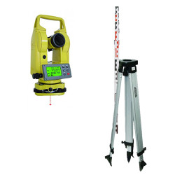 Théodolite électronique DT-2 METRICA 30x - Précision 2" - Trépied et mire