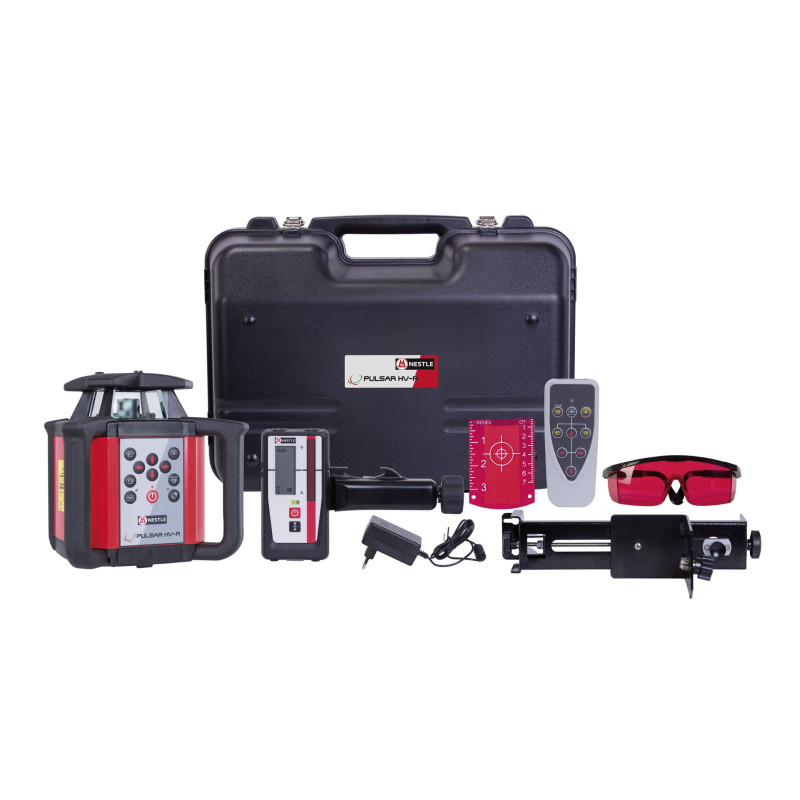 Niveau laser rotatif nivellement Nestle Pulsar HV-R+ - Cellule + trépied et mire 4m