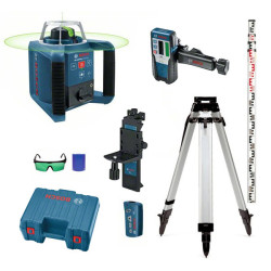 Niveau laser rotatif vert Bosch GRL 300 HVG - Pack trépied et mire