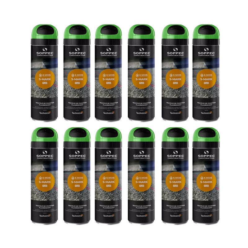 Traceur chantier Vert Fluo S-MARK SOPPEC