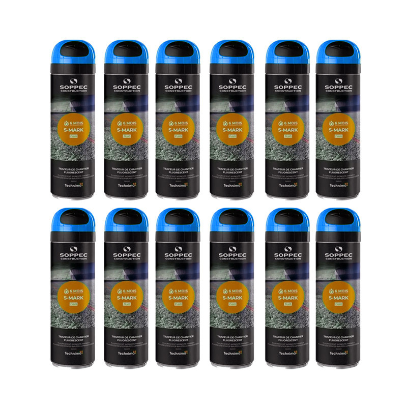 Traceur chantier Bleu Fluo S-MARK SOPPEC