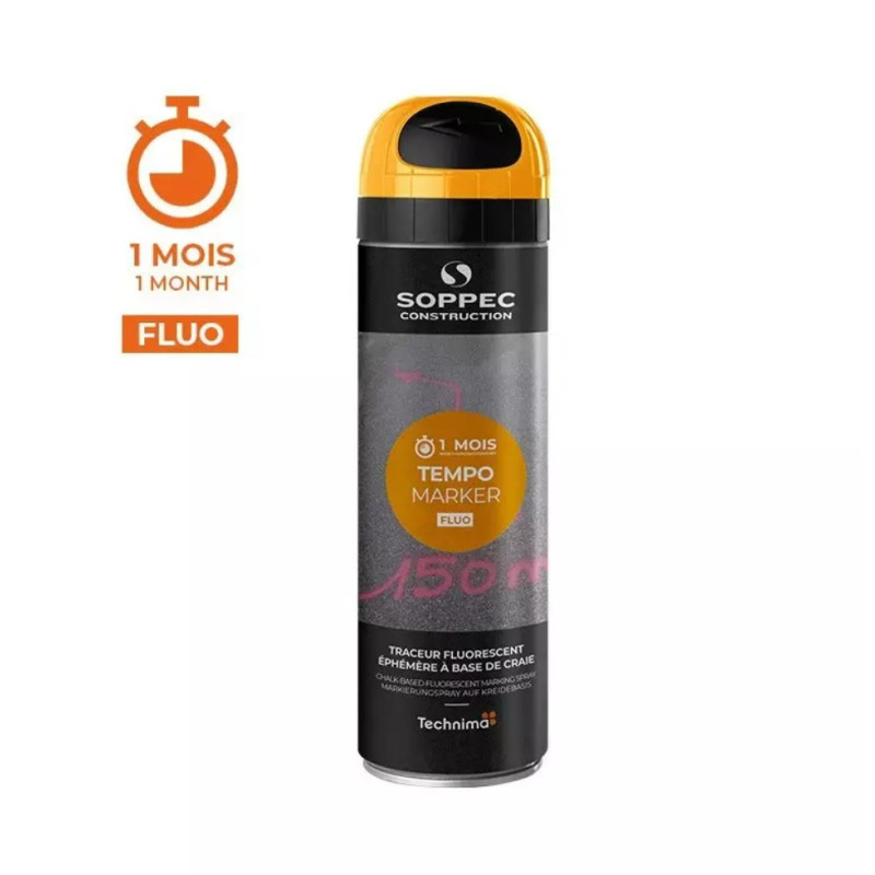 Traceur chantier temporaire Orange Fluo TEMPO MARKER SOPPEC - Unité