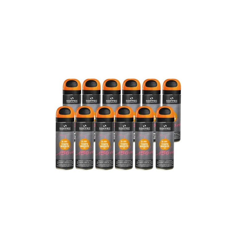 Traceur chantier temporaire Orange Fluo TEMPO MARKER SOPPEC