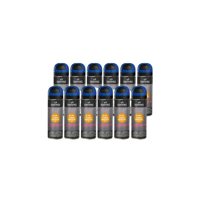Traceur chantier temporaire Bleu Fluo TEMPO MARKER SOPPEC