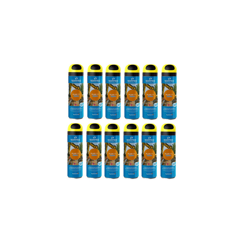 Traceur de chantier Jaune FLUO TP Hydro SOPPEC - Carton de 12